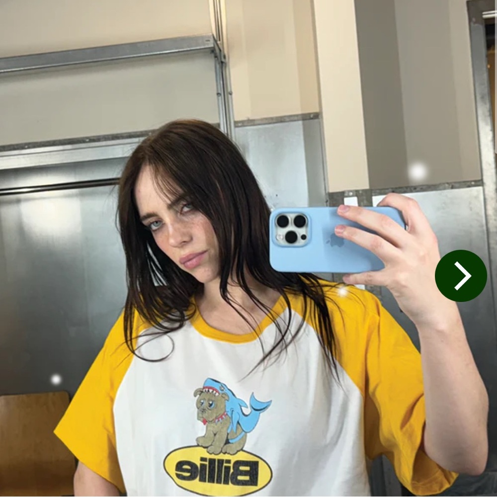 Billie Eilish Shark Raglan style Tee